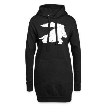 Krokodil Kunst Silhouette Grafik Wildtierliebhaber - Hoodie-Kleid - Schwarz - Vorne