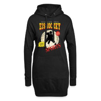 Eishockey Eishockeyspieler Spieler Vintage Retro - Hoodie-Kleid - Schwarz - Vorne