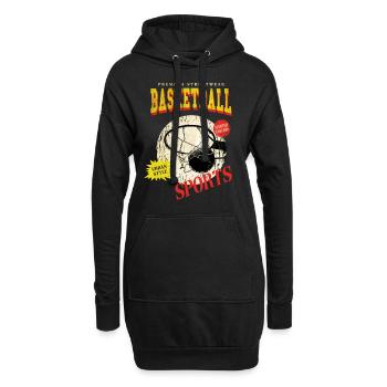 Basketball Basketballer Korb Spieler Sport Vintage - Hoodie-Kleid - Schwarz - Vorne