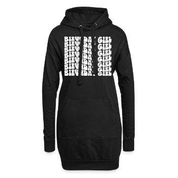 Anniversaire Fille Groovy Rétro Vintage Anniversaire - Sweat-shirt à capuche long Femme - noir - Devant
