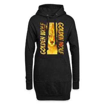 Wolf Wolf’s Head Gold Nature Wilderness Adventure Art - Sweat-shirt à capuche long Femme - noir - Devant