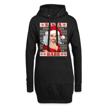 Père Noël Femme Sexy Noël Noël laid - Sweat-shirt à capuche long Femme - noir - Devant
