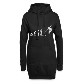 Skateboarder Skateboard Skater Skate Evolution - Hoodie-Kleid - Schwarz - Vorne