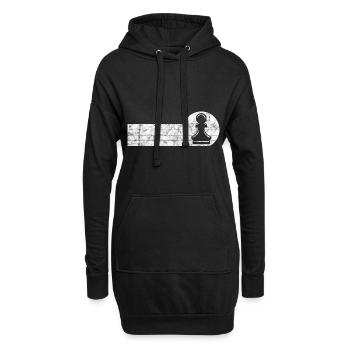Schachmatt Retro Schachspieler Schachfigur Schach - Hoodie-Kleid - Schwarz - Vorne
