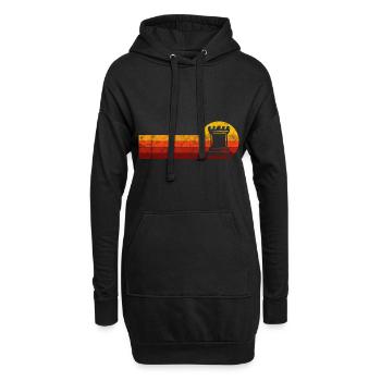 Retro Schach Schachspieler Schachmatt Schachfigur - Hoodie-Kleid - Schwarz - Vorne