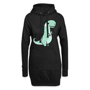 Mignon dinosaure crayon - Sweat-shirt à capuche long Femme - noir - Devant