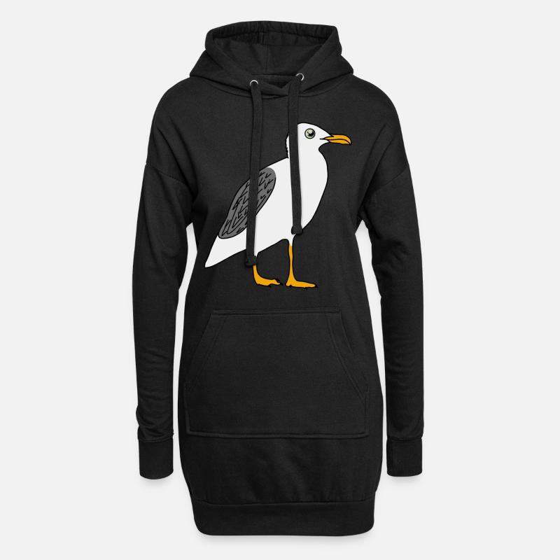 Möwe - Hoodie-Kleid - Schwarz