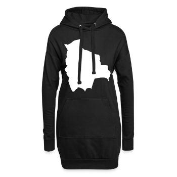 Drapeau de la carte de la bolivie - Sweat-shirt à capuche long Femme - noir - Devant