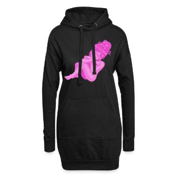 Bande Dessinée Rose / Anime Girl - Sweat-shirt à capuche long Femme - noir - Devant