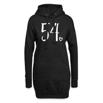 Süße Nummer 54, 54 Jahre alt, Geschenk zum 54. Geburtstag - Hoodie-Kleid - Schwarz - Vorne