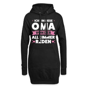 Oma Großmutter Enkelkind Geschenk - Hoodie-Kleid - Schwarz - Vorne