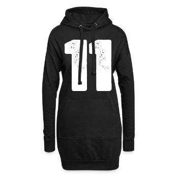 11 Maillot numéro - Sweat-shirt à capuche long Femme - noir - Devant