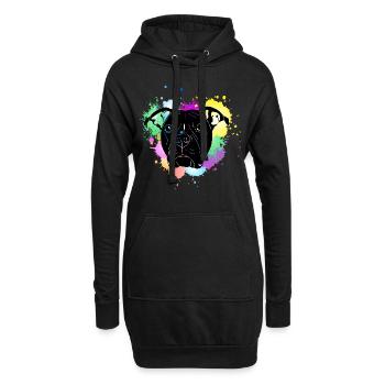 Pitbull Terrier mit Splash - Hoodie-Kleid - Schwarz - Vorne