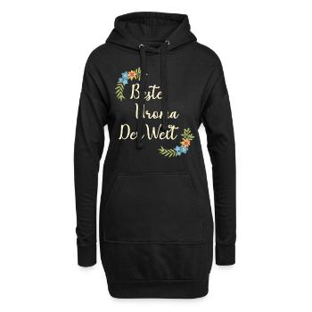 Beste Uroma der ganzen Welt Geschenk floral Uroma - Hoodie-Kleid - Schwarz - Vorne