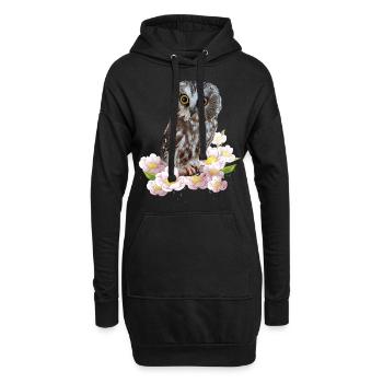 Hibou du Nord - Sweat-shirt à capuche long Femme - noir - Devant