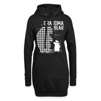Grandma Bear - Hoodie-Kleid - Schwarz - Vorne