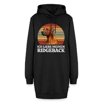 Rhodesian Ridgeback - Hoodie-Kleid - Schwarz - Vorne
