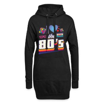 I Love 80s 80s Themed Party Outfit Gift - Hoodie Dress - black - Front