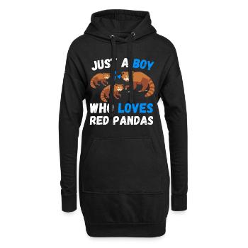 Cadeau de louveteau chinois Panda rouge - Sweat-shirt à capuche long Femme - noir - Devant