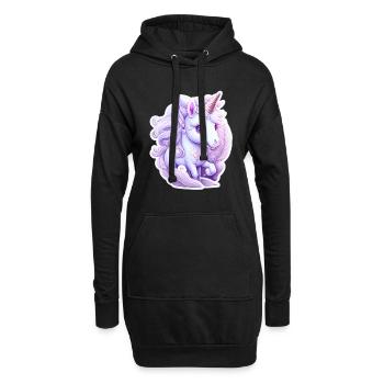Licorne mignonne - Sweat-shirt à capuche long Femme - noir - Devant