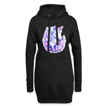 Licorne mignonne - Sweat-shirt à capuche long Femme - noir - Devant