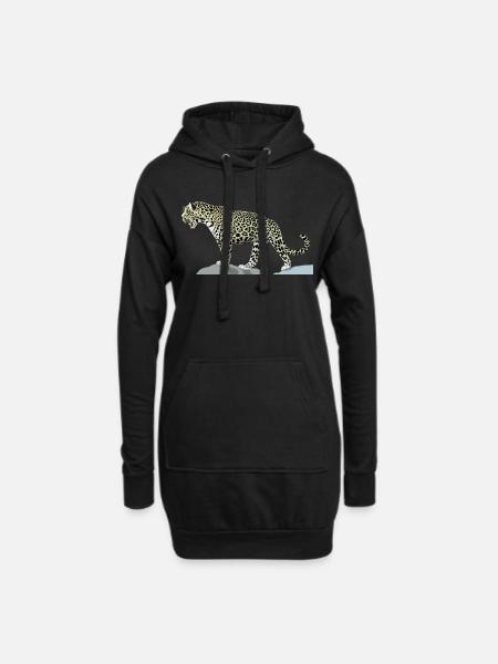 jaguar - Sweat-shirt à capuche long Femme - noir