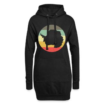 Pôle Antarctique Sud Silhouette Rétro Vintage - Sweat-shirt à capuche long Femme - noir - Devant