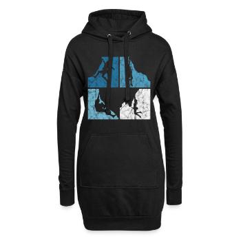 Alpinisme rétro escalade cadeau de montagne de bloc - Sweat-shirt à capuche long Femme - noir - Devant
