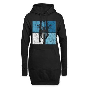 Motocyclistes motocyclistes rétro moto moto - Sweat-shirt à capuche long Femme - noir - Devant