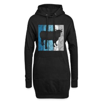 Kühe Landwirt Rind Landwirtschaft Kuh Bauer Retro - Hoodie-Kleid - Schwarz - Vorne