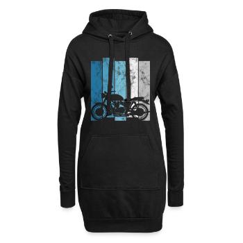 Motocyclistes Retro Biker Moto Chopper Bobber - Sweat-shirt à capuche long Femme - noir - Devant