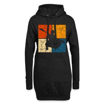 Rudern Retro Paddeln Boot Paddel Kajak Kayak Kanu - Hoodie-Kleid - Schwarz - Vorne
