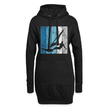Windsurfer Windsurfing Retro Windsurfen Surfen - Hoodie-Kleid - Schwarz - Vorne