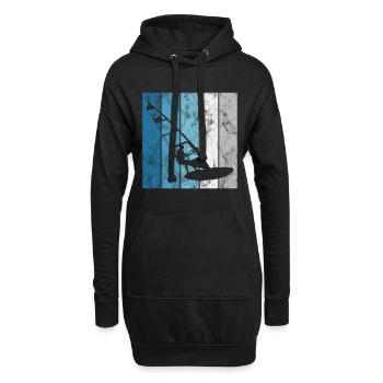 Windsurfing Windsurfen Windsurfer Retro Surfen - Hoodie-Kleid - Schwarz - Vorne