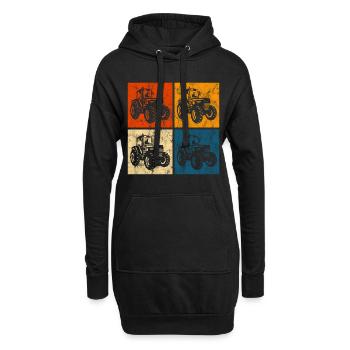 Bauernhof Retro Traktor Bauer Trecker Traktoren - Hoodie-Kleid - Schwarz - Vorne