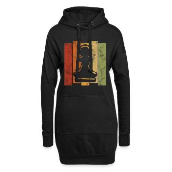 Échecs rétro échecs d’échecs - Sweat-shirt à capuche long Femme - noir - Devant