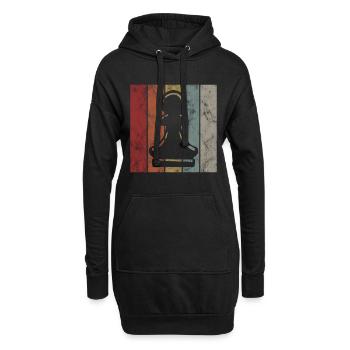 Échecs rétro échecs - Sweat-shirt à capuche long Femme - noir - Devant