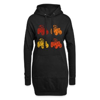 Bauernhof Bauer Traktor Trecker Traktoren Retro - Hoodie-Kleid - Schwarz - Vorne