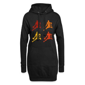 Basketball Basketballer Basketballspieler Retro - Hoodie-Kleid - Schwarz - Vorne