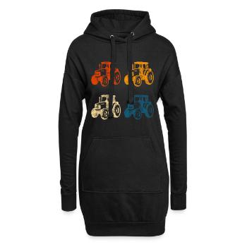 ferme tracteurs paysannes tracteurs rétro tracteurs - Sweat-shirt à capuche long Femme - noir - Devant