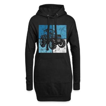 Bauernhof Retro Traktor Bauer Trecker Traktoren - Hoodie-Kleid - Schwarz - Vorne