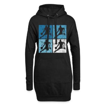 Basket-ball basket-ball basketteur rétro - Sweat-shirt à capuche long Femme - noir - Devant