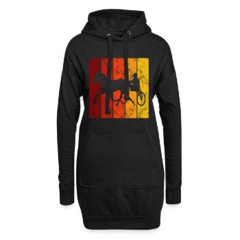 Trabrennen Pferd Pferde Trabrennsport Pferderennen - Hoodie-Kleid - Schwarz - Vorne