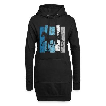 Cheval de trot Chevaux de course de trot Courses de chevaux - Sweat-shirt à capuche long Femme - noir - Devant