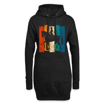 Dressage Équitation Dressage Cavalier Équitation Cheval - Sweat-shirt à capuche long Femme - noir - Devant