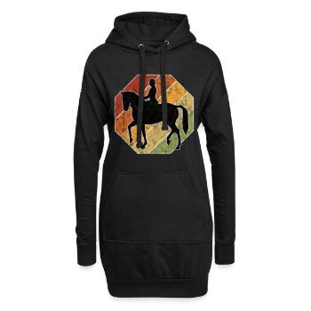 Dressurreiten Dressurreiter Reiten Reiter Pferd - Hoodie-Kleid - Schwarz - Vorne