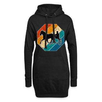 Trotteur trotter dans un style rétro ou vintage - Sweat-shirt à capuche long Femme - noir - Devant
