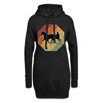 Trotter courses de trot dans un style rétro ou vintage - Sweat-shirt à capuche long Femme - noir - Devant