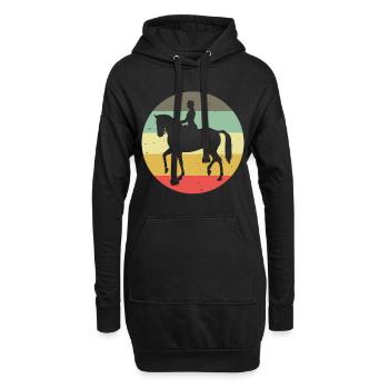 Dressage Cavalier de dressage Cheval d’équitation - Sweat-shirt à capuche long Femme - noir - Devant