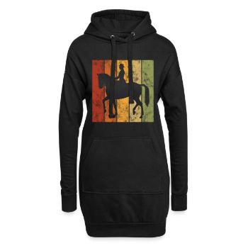Dressage Cavalier de dressage Cheval d’équitation - Sweat-shirt à capuche long Femme - noir - Devant
